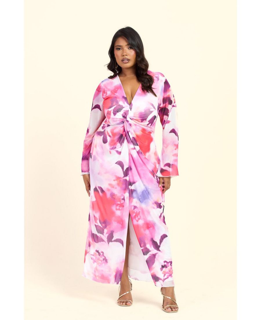 Женское миди-платье с цветочным принтом и перекрученным передом FASHION-SZN CURVE, Pink
Женское миди-платье с цветочным принтом и перекрученным передом FASHION-SZN CURVE, Pink