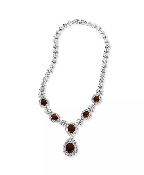 Подвесное ожерелье из стерлингового серебра с покрытием из белого золота и цветными кубическими цирконами Genevive, red
Подвесное ожерелье из стерлингового серебра с покрытием из белого золота и цветными кубическими цирконами Genevive, red