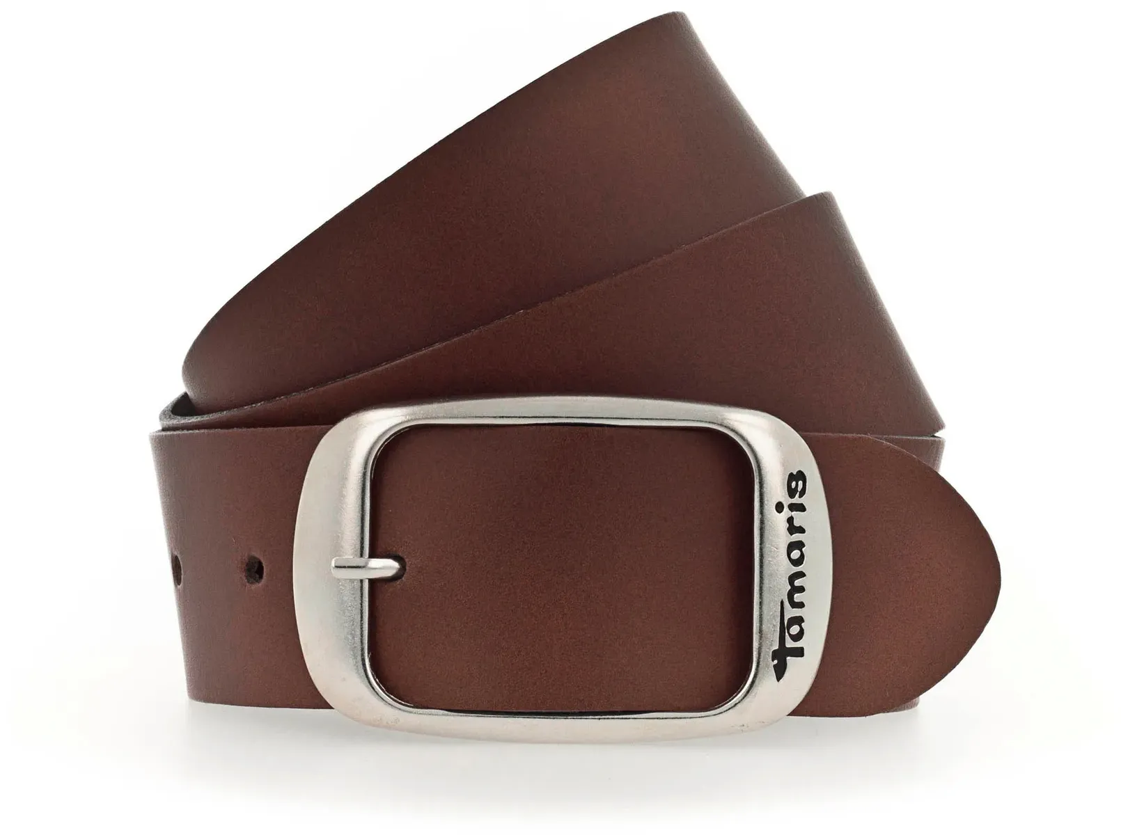 Кожаный ремень Tamaris, двойная застежка блестящего серебра, коричневый
Кожаный ремень Tamaris, двойная застежка блестящего серебра, коричневый