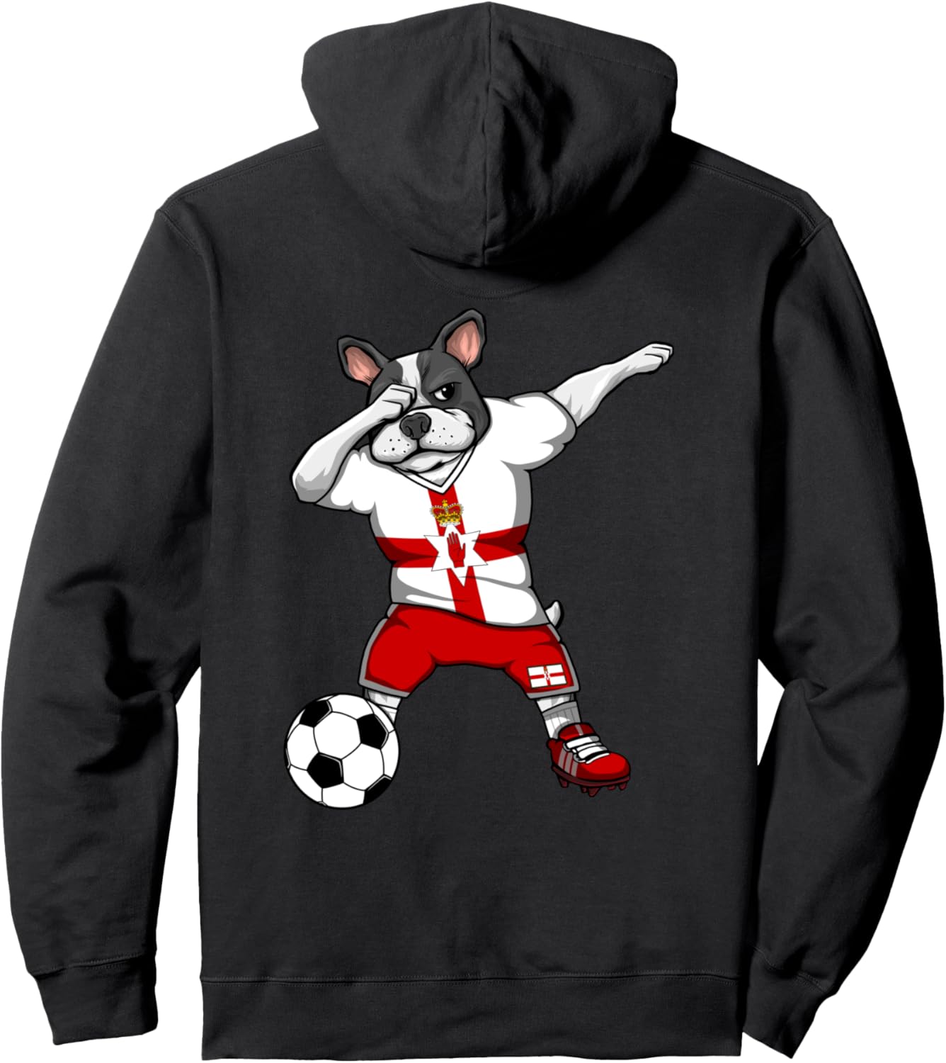 Танцующий французский бульдог, толстовка болельщика футбола Северной Ирландии, флаг Северной Ирландии, худи с изображением собаки, делающей «дэб» Teeisle Northern Ireland Football, черный
Танцующий французский бульдог, толстовка болельщика футбола Северной Ирландии, флаг Северной Ирландии, худи с изображением собаки, делающей «дэб» Teeisle Northern Ireland Football, черный