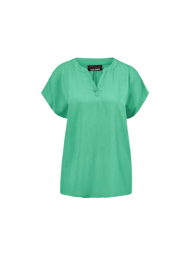 Короткий размер: блузка с вырезом-туникой Goldner, зеленый
Короткий размер: блузка с вырезом-туникой Goldner, зеленый