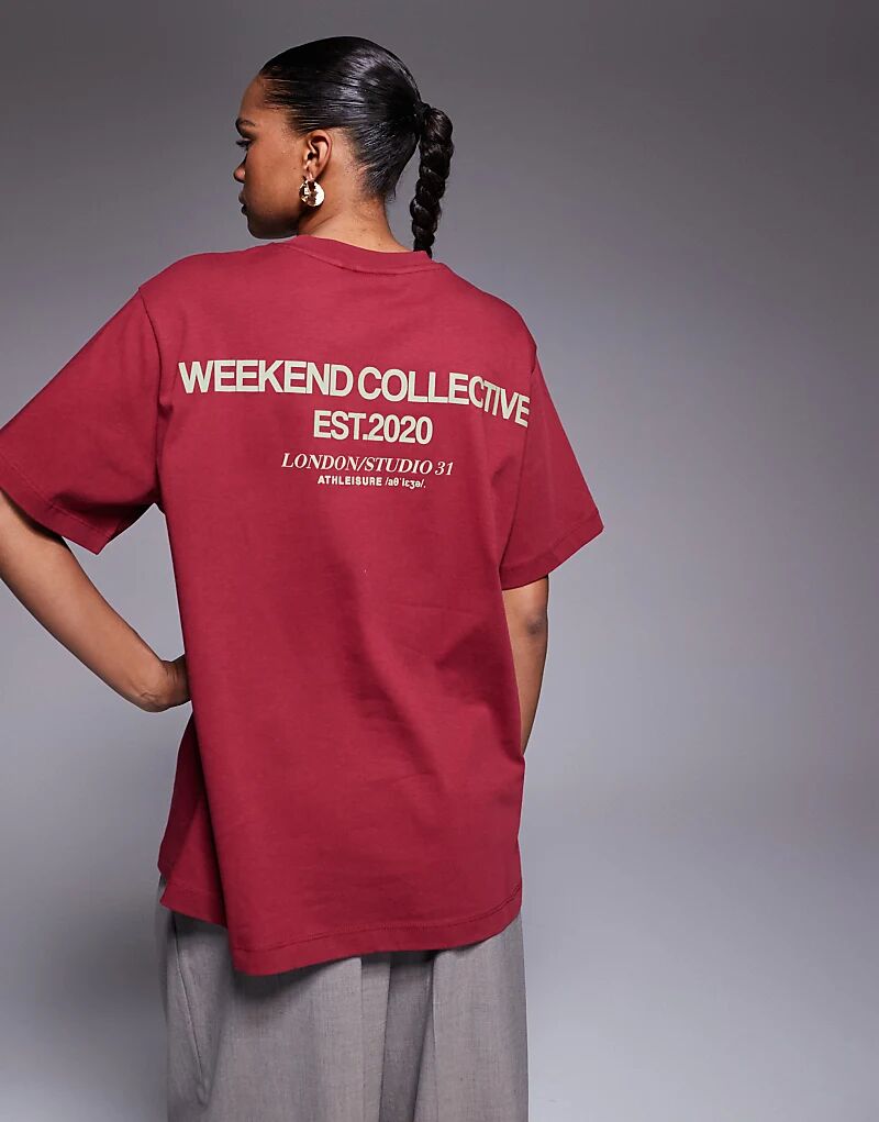 Футболка Weekend Collective Icon свободного кроя с жирным шрифтом на спине в сливовом цвете
Футболка Weekend Collective Icon свободного кроя с жирным шрифтом на спине в сливовом цвете
