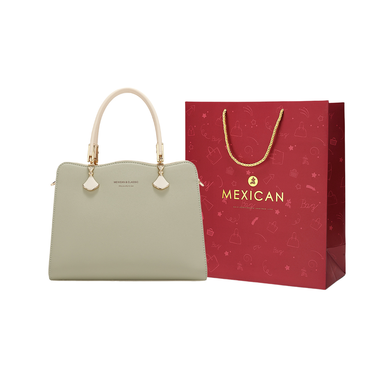 MEXICAN Сумка из полиуретановой кожи через плечо, Matcha Green
MEXICAN Сумка из полиуретановой кожи через плечо, Matcha Green