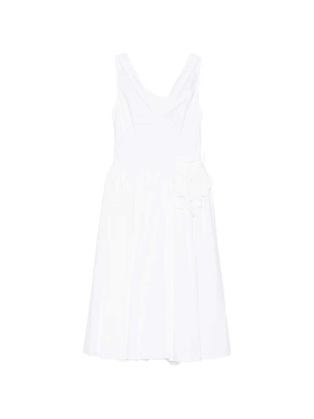 Платье миди с V-образным вырезом и цветочной аппликацией Prada, белый
Платье миди с V-образным вырезом и цветочной аппликацией Prada, белый