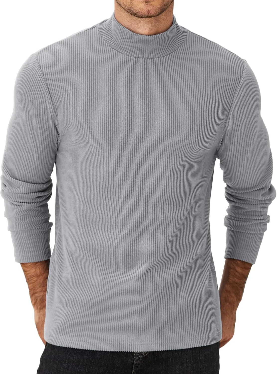COOFANDY мужской свитер с высоким воротником, длинный рукав, рифленая вязка
COOFANDY мужской свитер с высоким воротником, длинный рукав, рифленая вязка