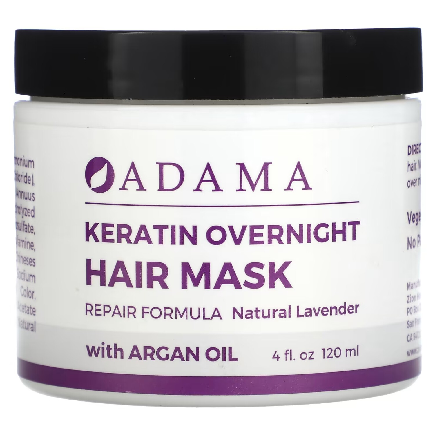 Zion Health Adama ночная маска для волос с кератином натуральная лаванда 120 мл (4 жидк. Унции)
Zion Health Adama ночная маска для волос с кератином натуральная лаванда 120 мл (4 жидк. Унции)