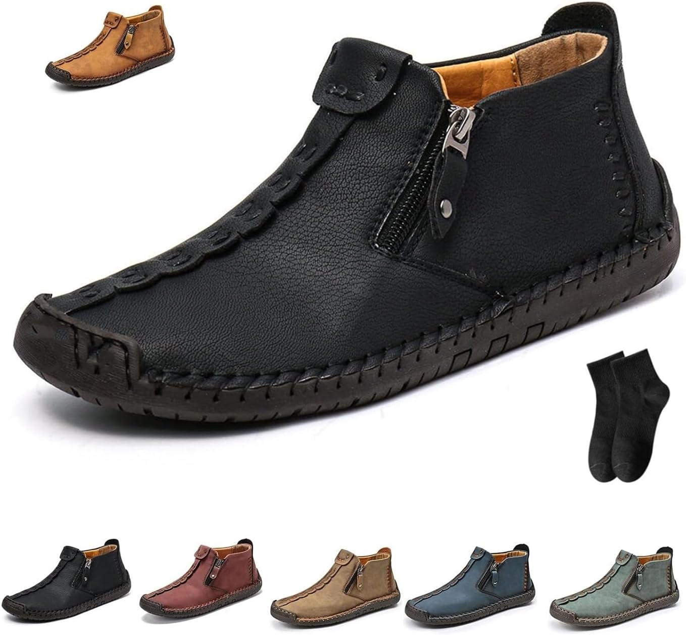 Мужские повседневные кожаные ботинки без шнурков с противоскользящей подошвой Noworfewer, черный
Мужские повседневные кожаные ботинки без шнурков с противоскользящей подошвой Noworfewer, черный