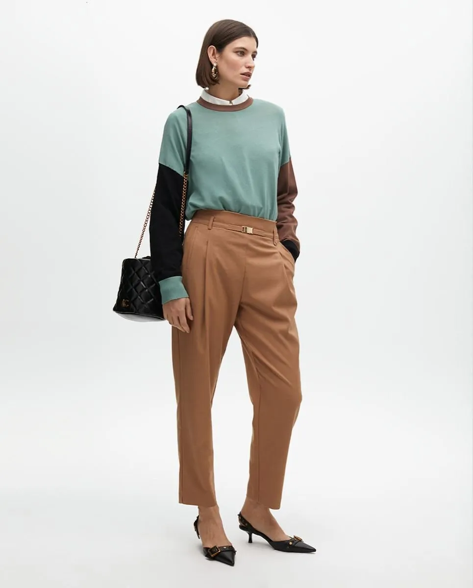 Женские прямые брюки с защипами и высокой посадкой Lola Casademunt, коричневый
Женские прямые брюки с защипами и высокой посадкой Lola Casademunt, коричневый