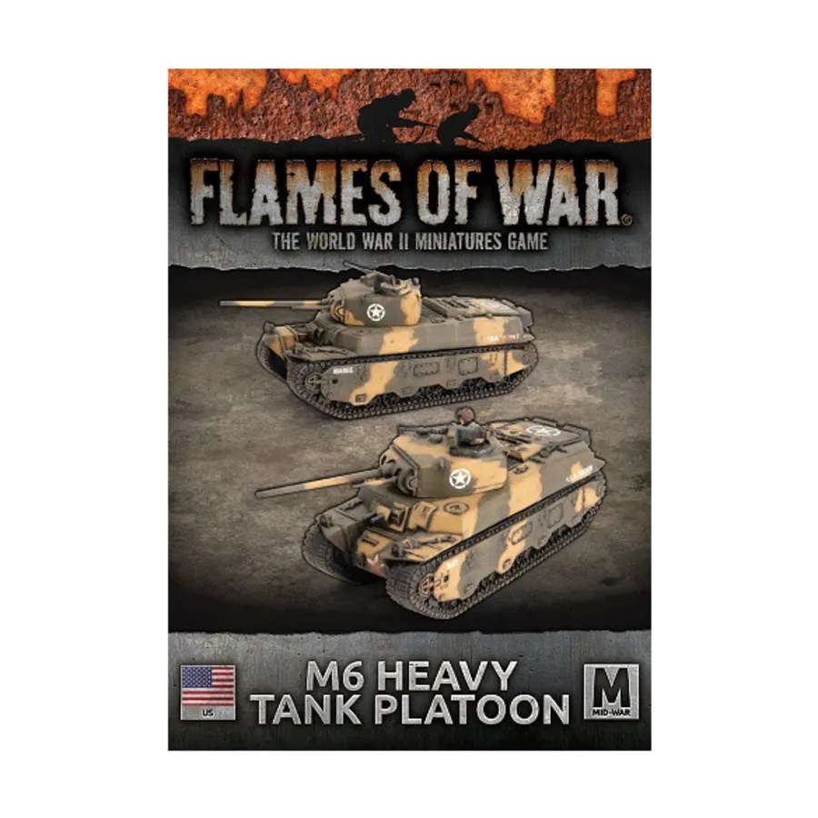 Взвод тяжелых танков М6, Flames of War - WWII - United States - Tanks (4th Edition)
Взвод тяжелых танков М6, Flames of War - WWII - United States - Tanks (4th Edition)