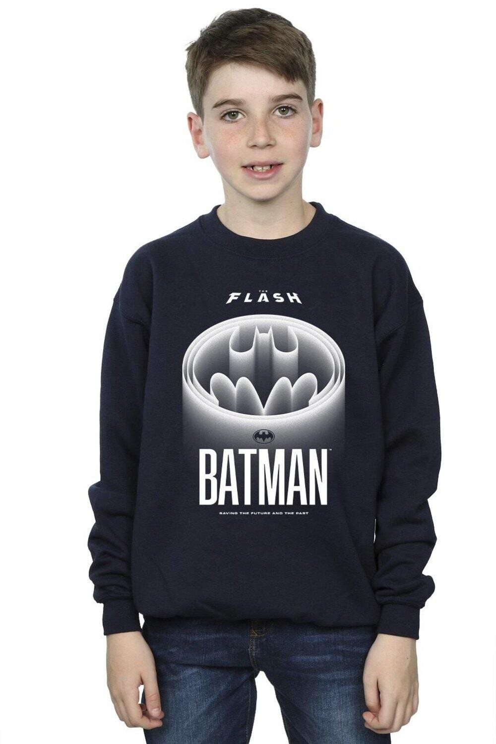 Белый свитшот с логотипом The Flash Batman DC Comics, темно-синий