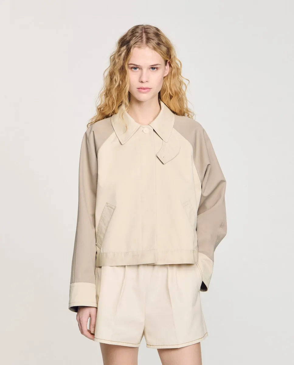 Двухцветная женская куртка с рубашечным воротником Sandro, бежевый
Двухцветная женская куртка с рубашечным воротником Sandro, бежевый