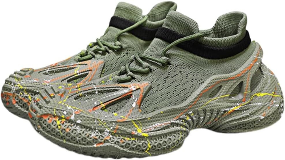 Мужские кроссовки с низким верхом для повседневной ходьбы, легкие, нескользящие, дышащие, с сетчатым верхом, вязаные как носки Lexamen, зеленый
Мужские кроссовки с низким верхом для повседневной ходьбы, легкие, нескользящие, дышащие, с сетчатым верхом, вязаные как носки Lexamen, зеленый