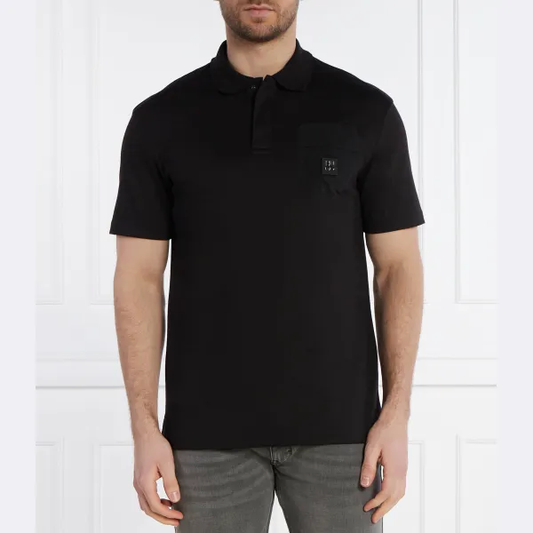 Рубашка-Поло Domer стандартного кроя Hugo, черный 
Рубашка-Поло Domer стандартного кроя Hugo, черный