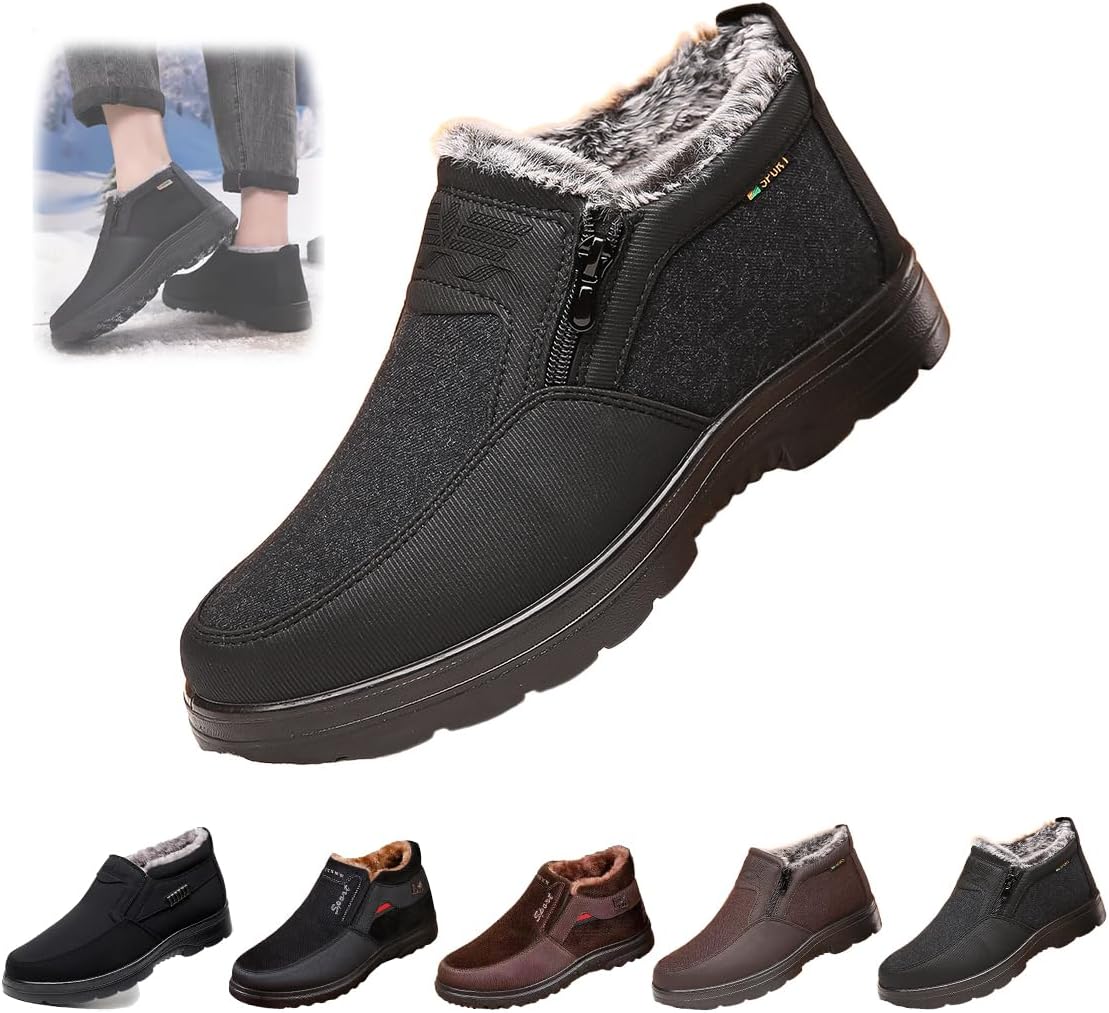 Мужские ортопедические зимние теплые снежные ботинки, утепленные мехом, ботильоны на каждый день с меховой подкладкой, водонепроницаемая обувь для улицы, удобные ботинки на молнии Generic, черный
Мужские ортопедические зимние теплые снежные ботинки, утепленные мехом, ботильоны на каждый день с меховой подкладкой, водонепроницаемая обувь для улицы, удобные ботинки на молнии Generic, черный