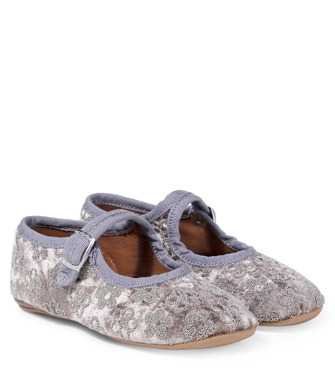 Бархатные балетки Mary Jane с цветочным принтом PèPè, Grigio
Бархатные балетки Mary Jane с цветочным принтом PèPè, Grigio