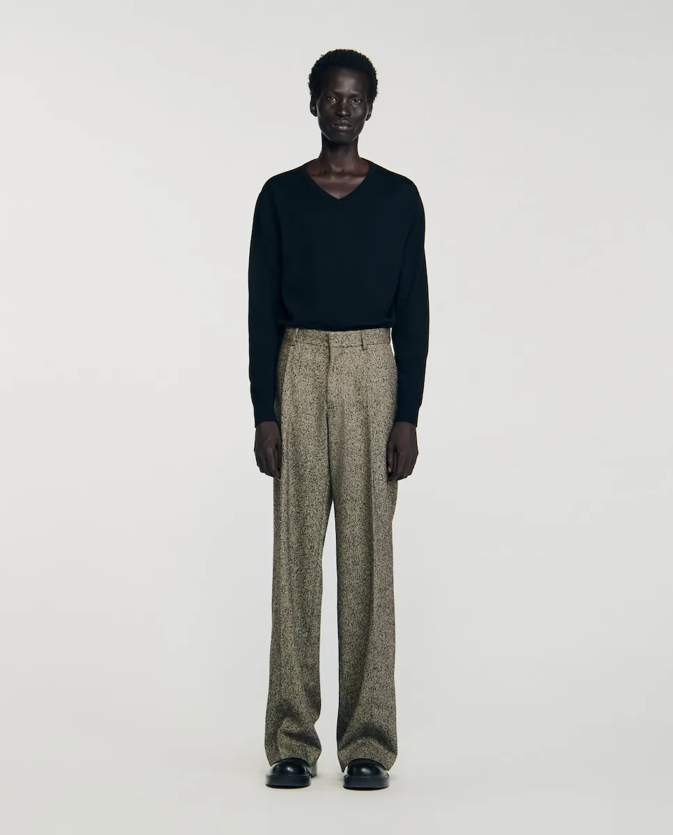 Мужские широкие брюки для костюма Sandro, бежевый
Мужские широкие брюки для костюма Sandro, бежевый