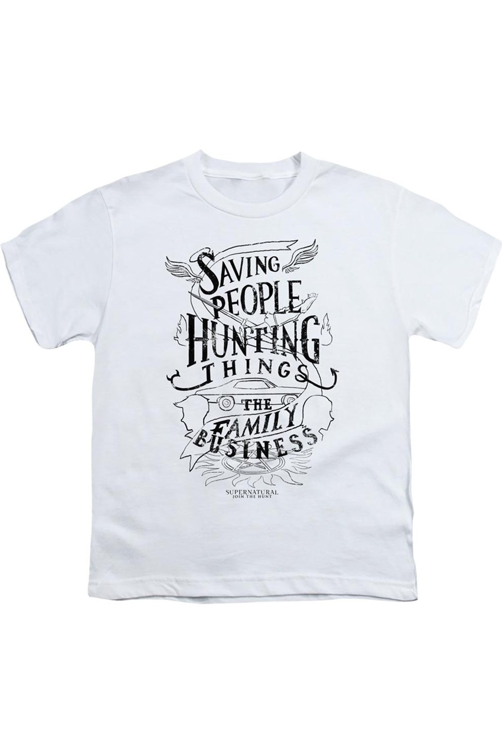 Футболка с коротким рукавом для подростков "Семейный бизнес" Supernatural Gildan, белый 
Футболка с коротким рукавом для подростков "Семейный бизнес" Supernatural Gildan, белый