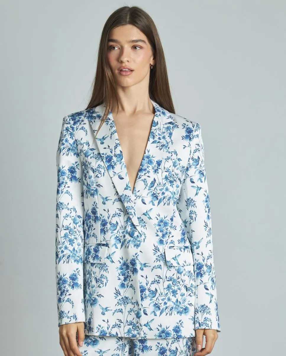 Женский блейзер с воротником-лацканом и набивным рисунком Alma en Pena, синий
Женский блейзер с воротником-лацканом и набивным рисунком Alma en Pena, синий
