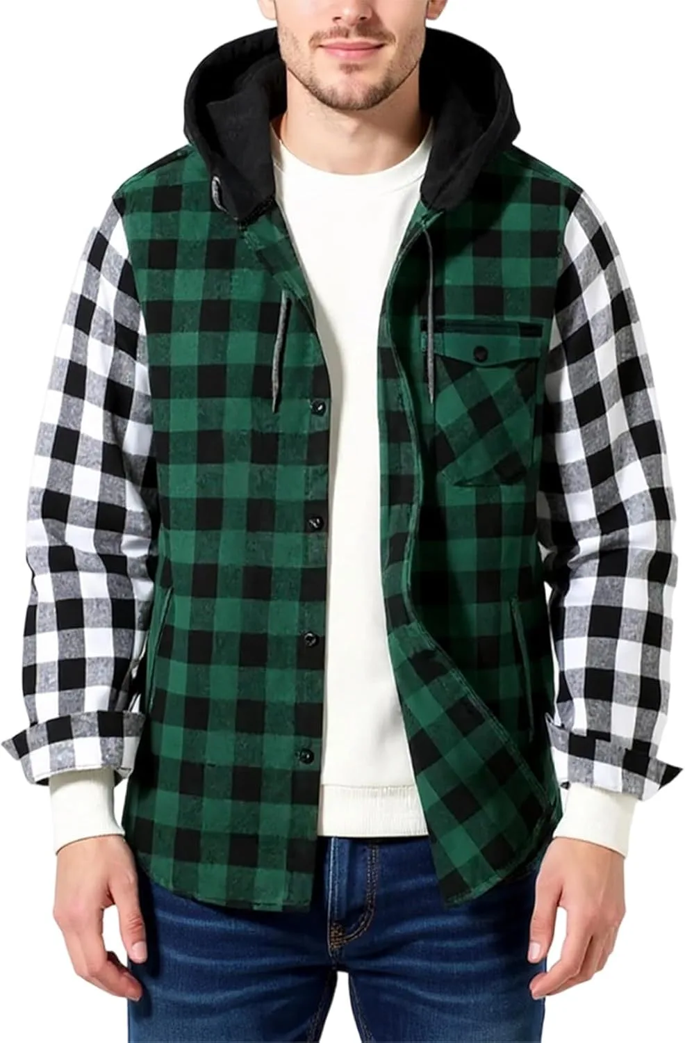 Куртка RTTUIOP с капюшоном на молнии, клетчатая
Куртка RTTUIOP с капюшоном на молнии, клетчатая