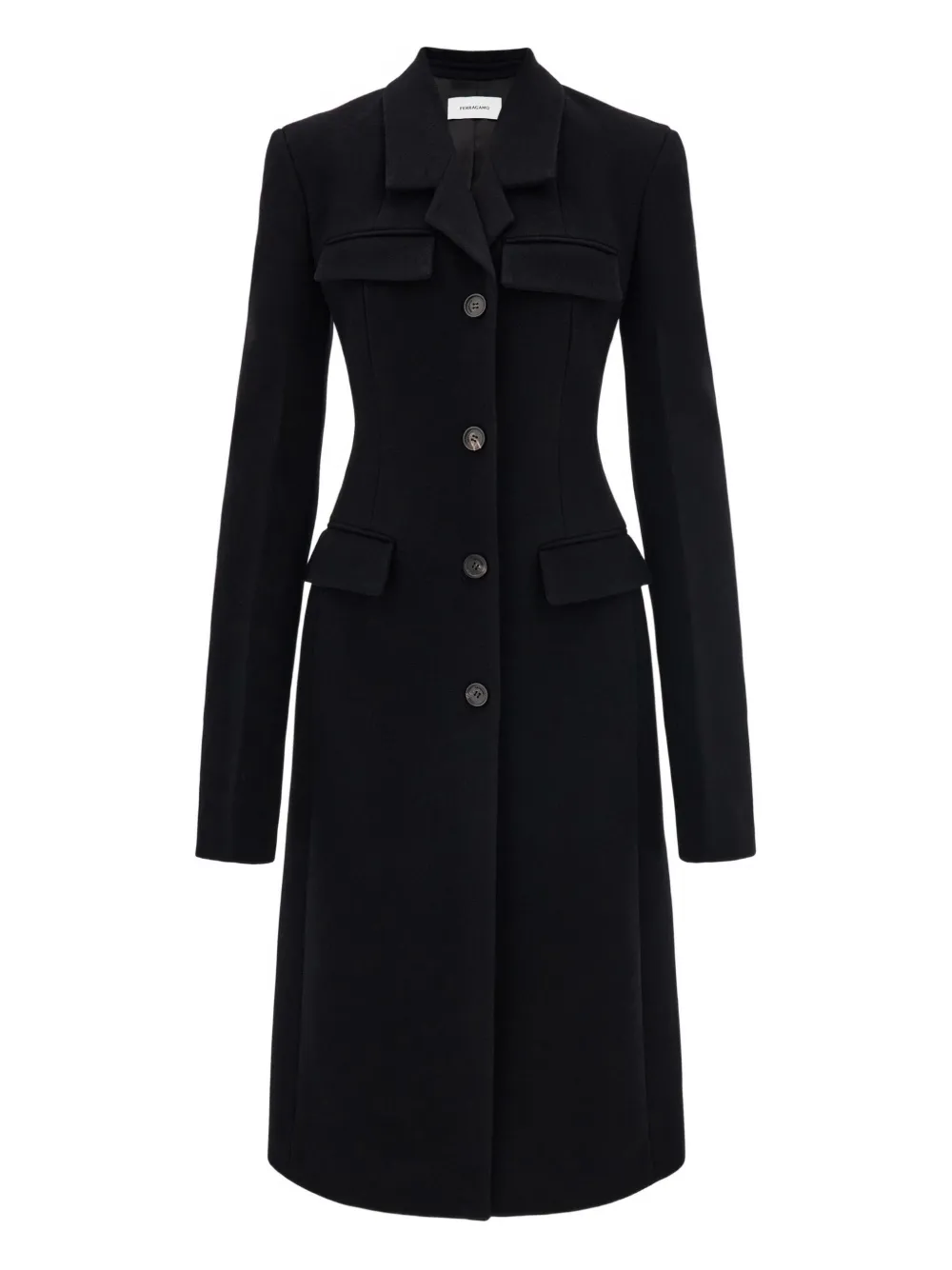 Однобортное пальто с карманами Ferragamo, черный
Однобортное пальто с карманами Ferragamo, черный