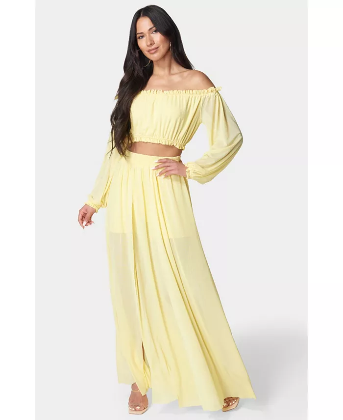 Женское платье-двойка с высоким разрезом из сетки Bebe, желтый
Женское платье-двойка с высоким разрезом из сетки Bebe, желтый