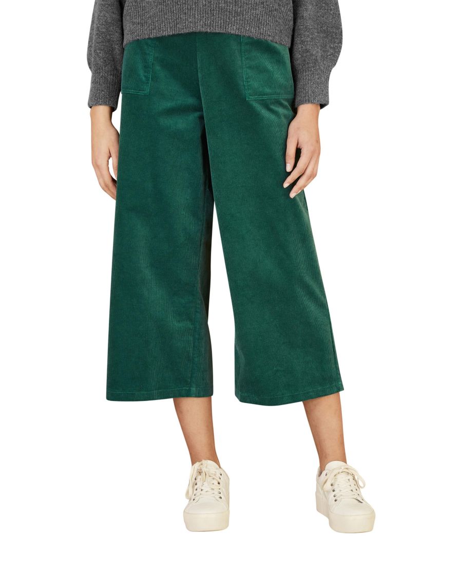 Женские укороченные брюки из вельвета с широкими штанинами Yumi, Green
Женские укороченные брюки из вельвета с широкими штанинами Yumi, Green