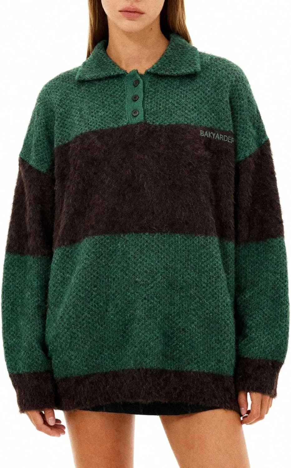 Bakyarder флисовый поло-свитер с цветными блоками, винтажный, унисекс, свободного кроя
Bakyarder флисовый поло-свитер с цветными блоками, винтажный, унисекс, свободного кроя