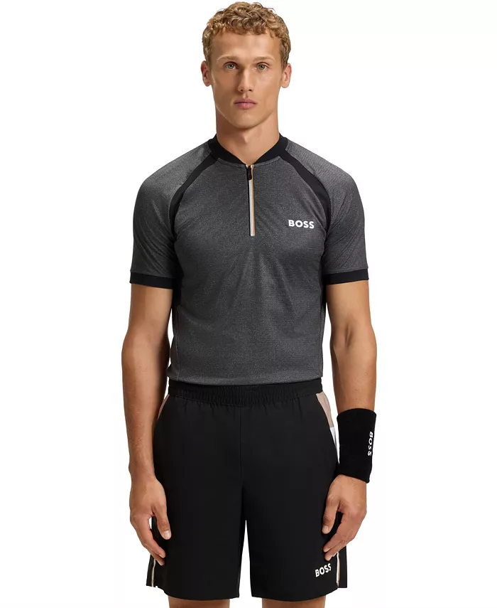 Мужская поло с молнией и зауженным кроем Hugo Boss, черный
Мужская поло с молнией и зауженным кроем Hugo Boss, черный