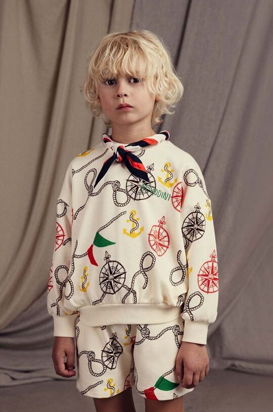 Детские хлопковые шорты в морском стиле Mini Rodini, бежевый 
Детские хлопковые шорты в морском стиле Mini Rodini, бежевый