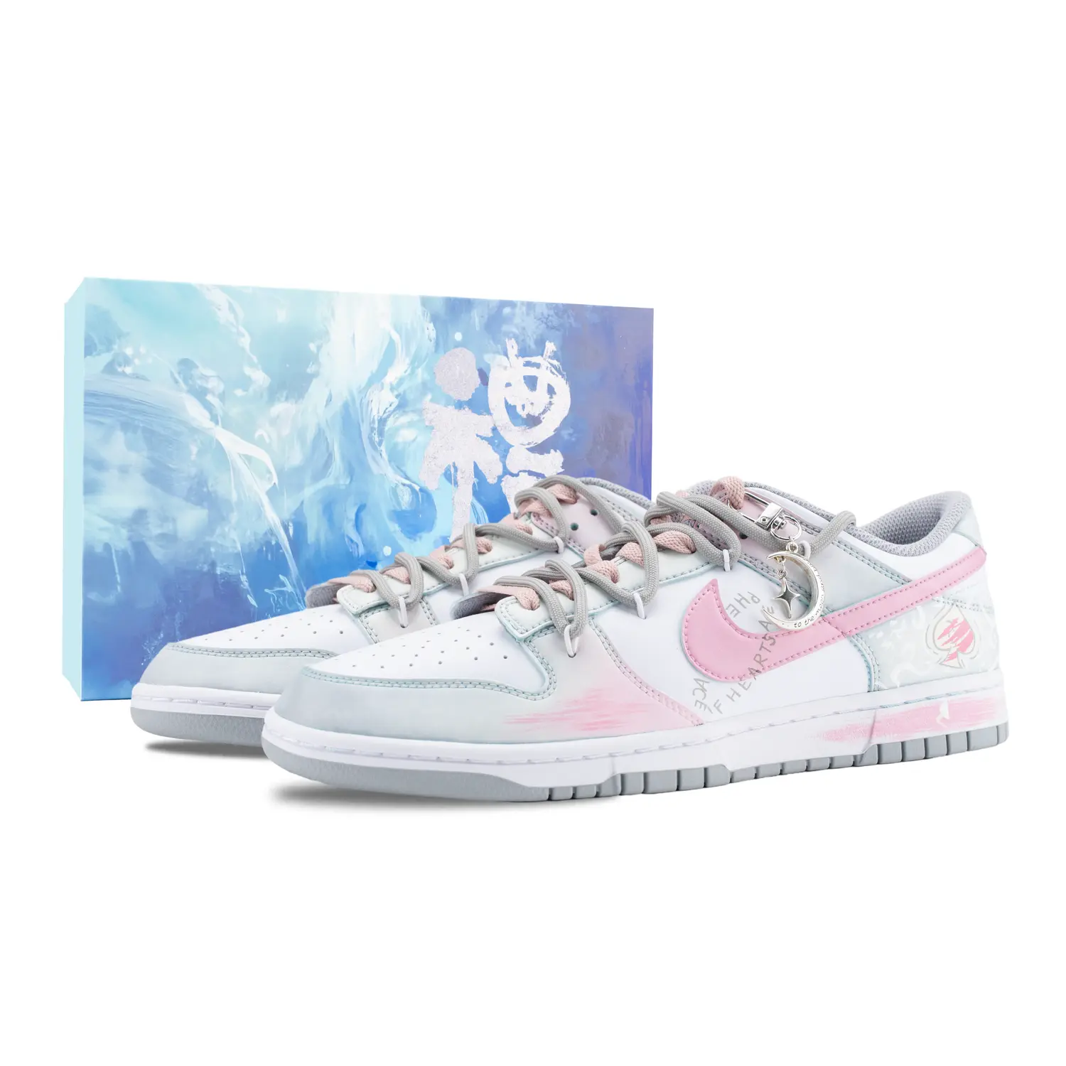 Nike Данк Пинк Ритм Мун Вок устойчивые к истиранию низкие скейтборд кроссовки унисекс серо-розовые с розовой специальной сумкой для покупок, цвет Pink+Special Shopping Bag 
Nike Данк Пинк Ритм Мун Вок устойчивые к истиранию низкие скейтборд кроссовки унисекс серо-розовые с розовой специальной сумкой для покупок, цвет Pink+Special Shopping Bag