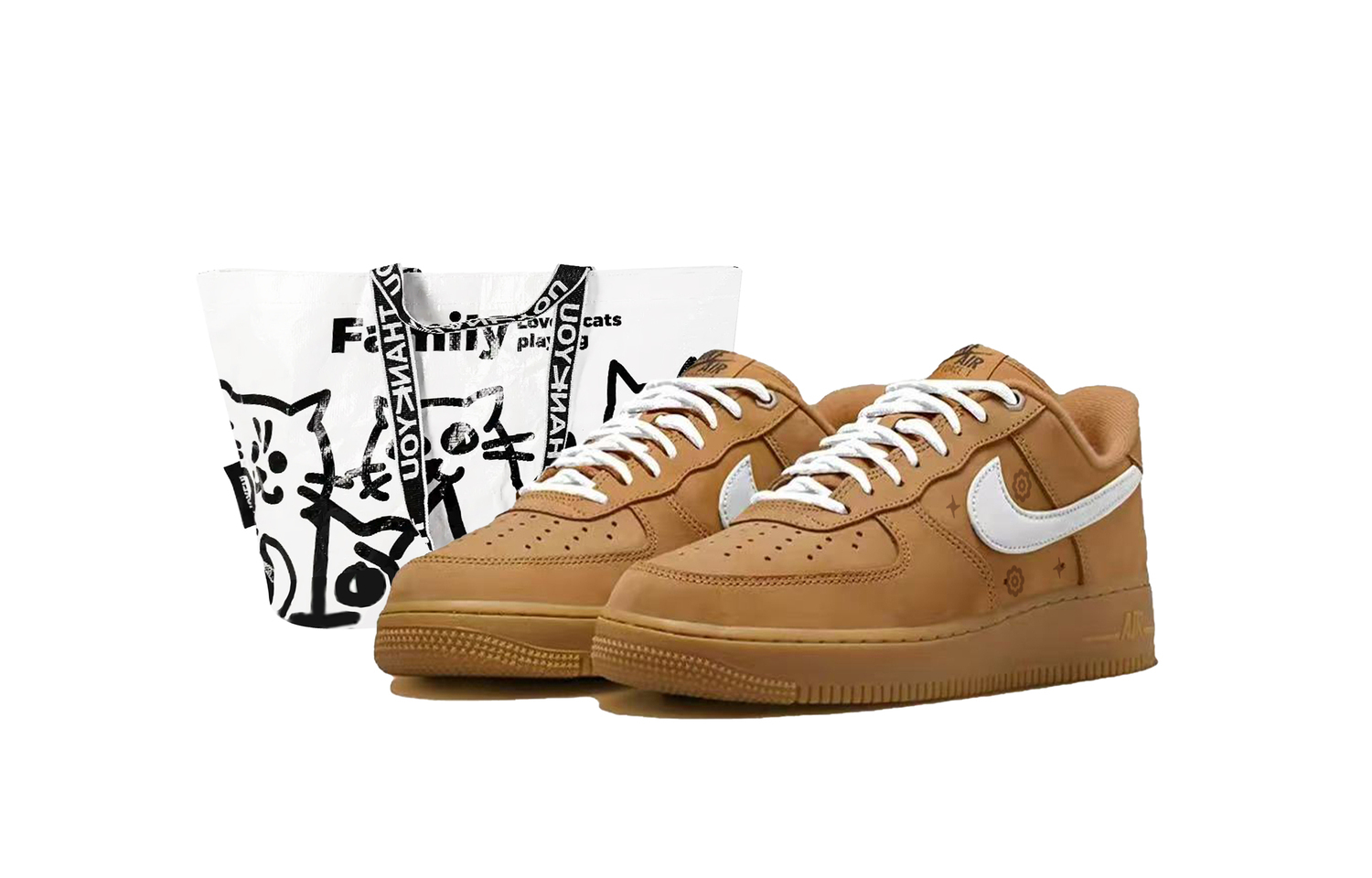 Nike Air Force 1 Белая Тыква Цветок Противоскользящие Износостойкие Низкие Кроссовки для Скейтбординга Унисекс Коричневый, Белый - Пшеничный, цвет Wheat
Nike Air Force 1 Белая Тыква Цветок Противоскользящие Износостойкие Низкие Кроссовки для Скейтбординга Унисекс Коричневый, Белый - Пшеничный, цвет Wheat