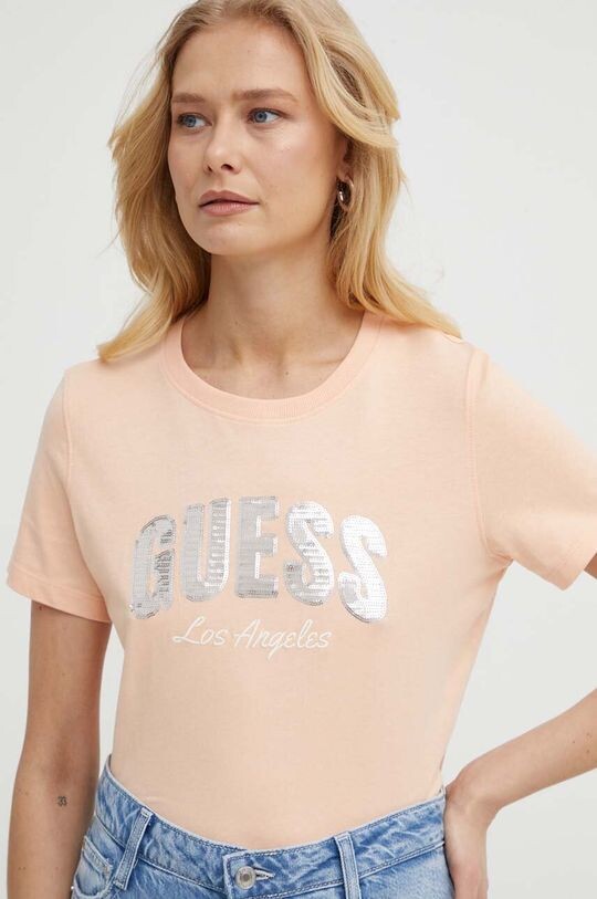 Хлопковая футболка Guess, оранжевый
Хлопковая футболка Guess, оранжевый