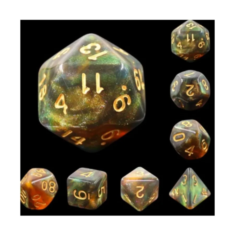 Поликомплект - Соловей с золотом (7), Dice Sets - Resin/Acrylic - Rainbow & Multi-Colored (Foam Brain Games)
Поликомплект - Соловей с золотом (7), Dice Sets - Resin/Acrylic - Rainbow & Multi-Colored (Foam Brain Games)