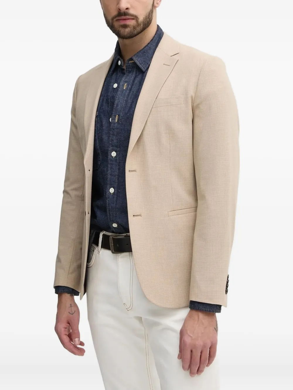 Клетчатый однобортный пиджак Sisley, нейтральный
Клетчатый однобортный пиджак Sisley, нейтральный