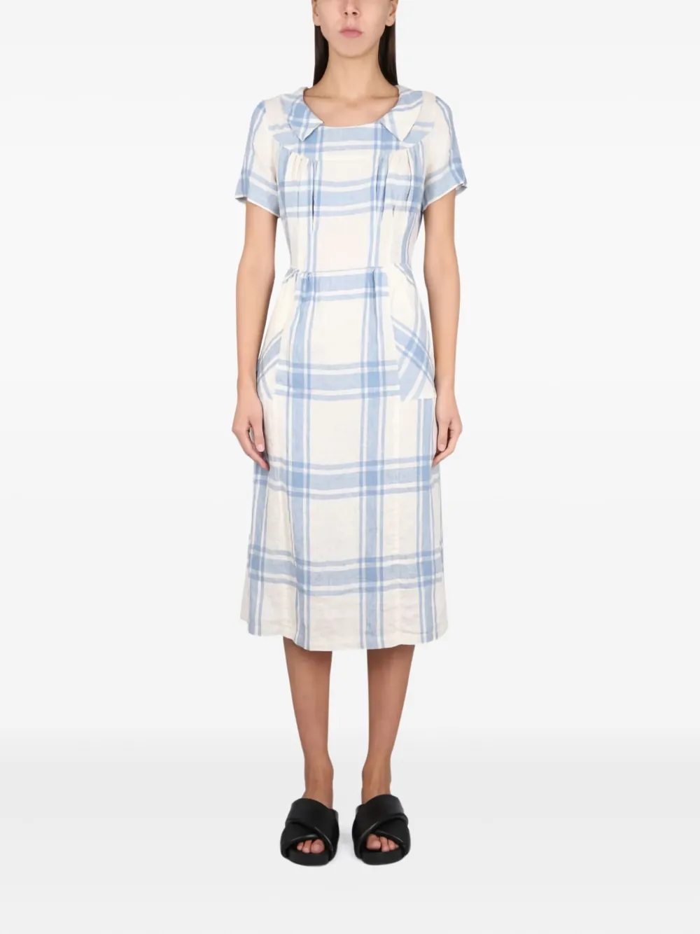 Плиссированное клетчатое макси-платье ASPESI, белый
Плиссированное клетчатое макси-платье ASPESI, белый