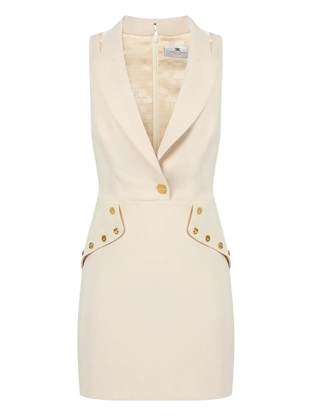 Мини-платье с лацканами пиджачного типа Elisabetta Franchi, нейтральный 
Мини-платье с лацканами пиджачного типа Elisabetta Franchi, нейтральный