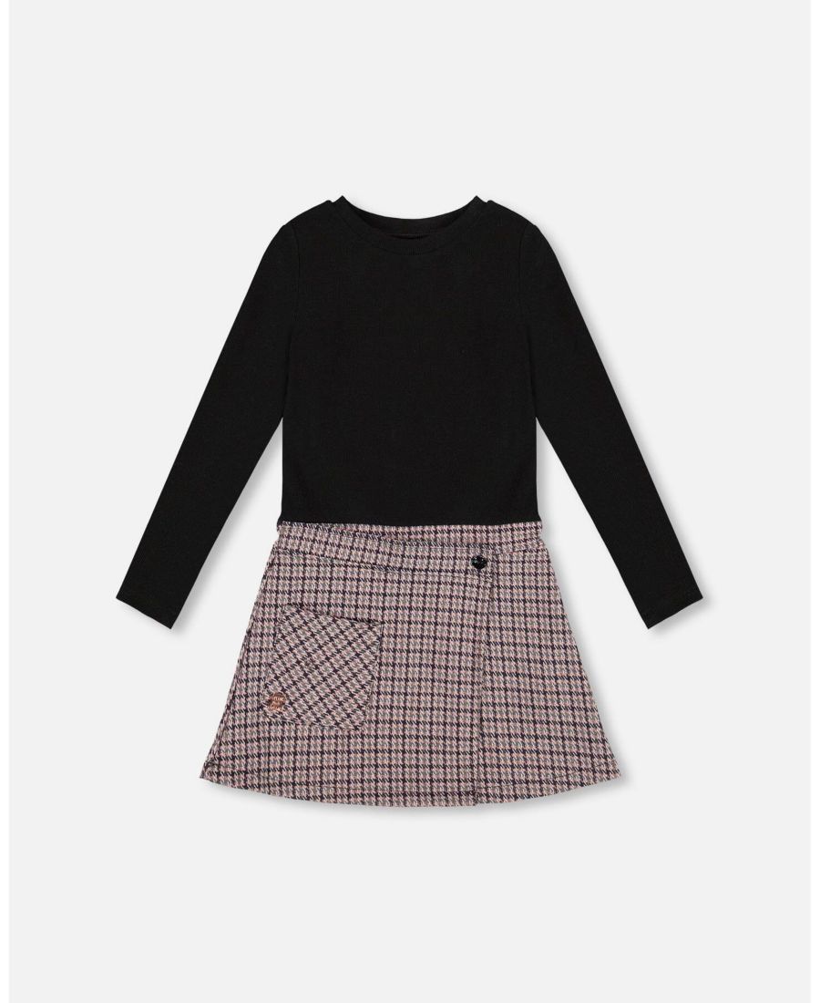 Двухслойное платье для девочки, черное с узором гусиная лапка - для малышек/детей Deux par Deux, Black & houndstooth
Двухслойное платье для девочки, черное с узором гусиная лапка - для малышек/детей Deux par Deux, Black & houndstooth