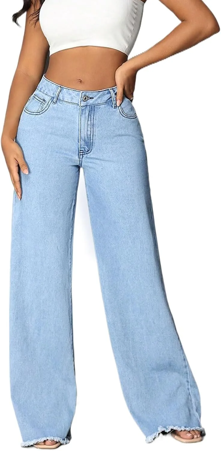 Женские джинсы low rise с широкими штанинами raw hem Wonyier
Женские джинсы low rise с широкими штанинами raw hem Wonyier