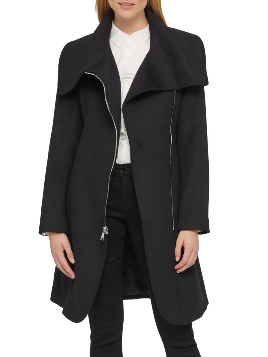 Пальто из шерстяной смеси с воротником-конвертом на молнии Karl Lagerfeld Paris, черный
Пальто из шерстяной смеси с воротником-конвертом на молнии Karl Lagerfeld Paris, черный