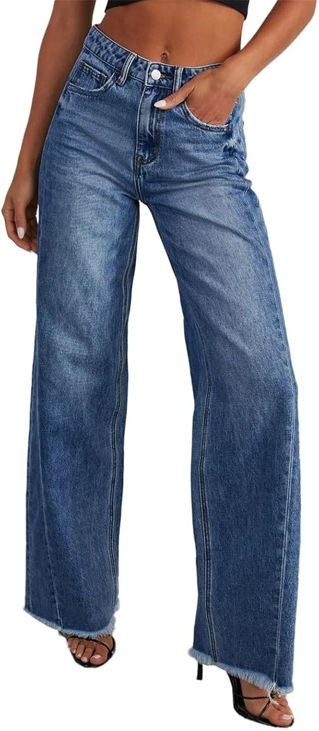 Женские джинсы wide leg с высокой талией и стретчем KAJXZ
Женские джинсы wide leg с высокой талией и стретчем KAJXZ