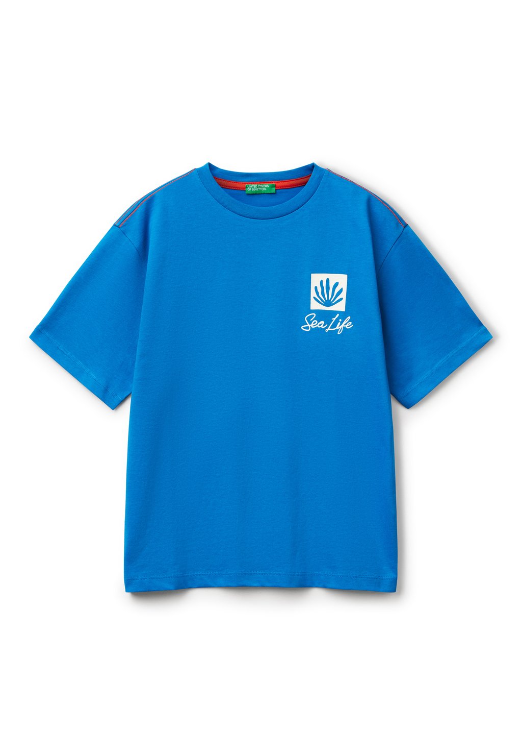 Футболка с принтом WITH SLOGAN United Colors of Benetton, синий 
Футболка с принтом WITH SLOGAN United Colors of Benetton, синий