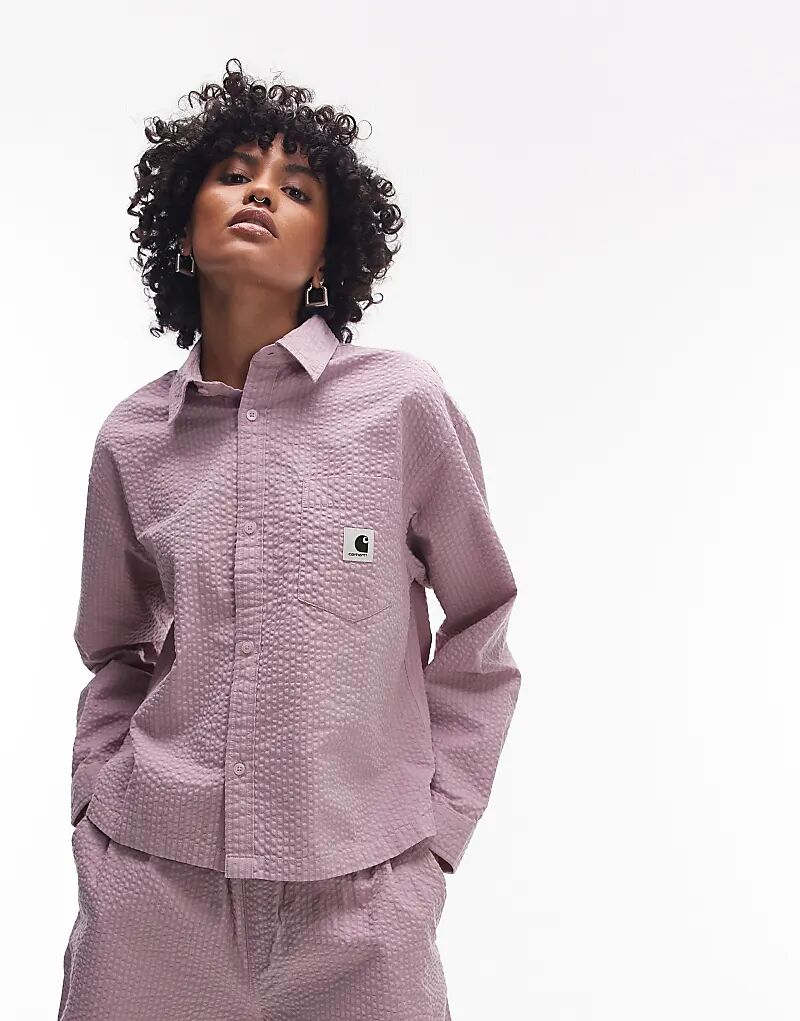 Рубашка свободного кроя Carhartt WIP Toland с длинными рукавами из сирсакера, розового цвета
Рубашка свободного кроя Carhartt WIP Toland с длинными рукавами из сирсакера, розового цвета