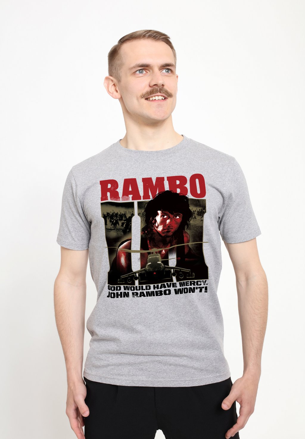 Футболка с принтом RAMBO GOD WOULD HAVE MERCY JOHN WONT Henry Tiger, цвет Heather Grey
Футболка с принтом RAMBO GOD WOULD HAVE MERCY JOHN WONT Henry Tiger, цвет Heather Grey