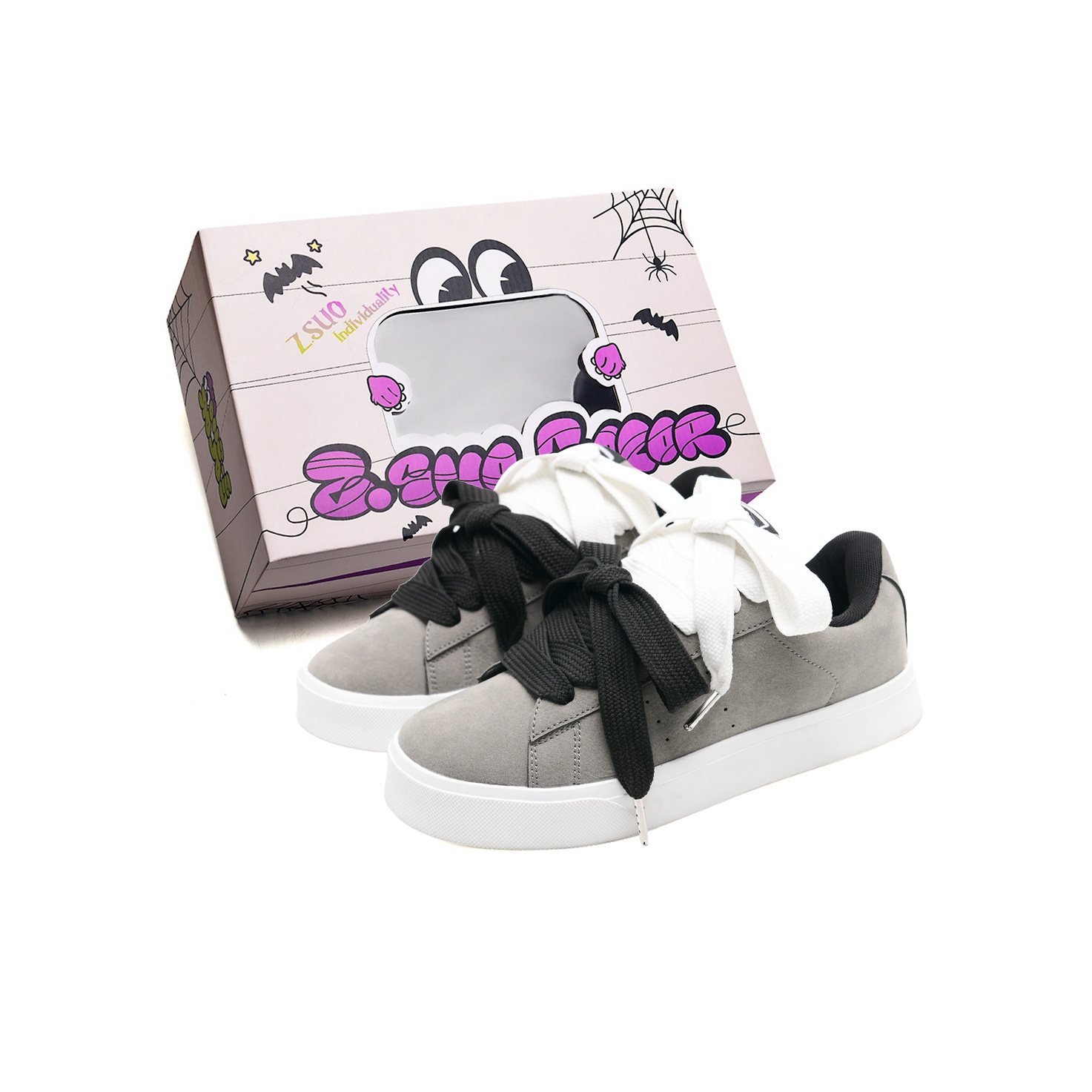 Z.SUO Серые унисекс скейтерские кроссовки с противоскользящим покрытием, устойчивые к истиранию, легкие, увеличивающие рост, низкие, с двойными шнурками премиум-класса бело-черными
Z.SUO Серые унисекс скейтерские кроссовки с противоскользящим покрытием, устойчивые к истиранию, легкие, увеличивающие рост, низкие, с двойными шнурками премиум-класса бело-черными