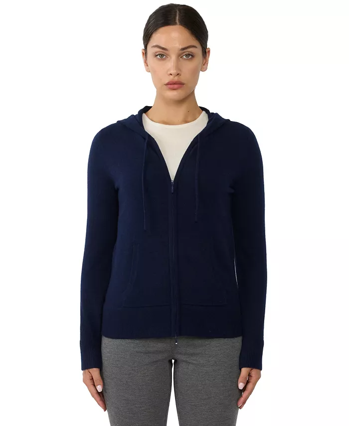 Женский кардиган-худи с длинным рукавом на молнии из 100% чистого кашемира JENNIE LIU, синий
Женский кардиган-худи с длинным рукавом на молнии из 100% чистого кашемира JENNIE LIU, синий