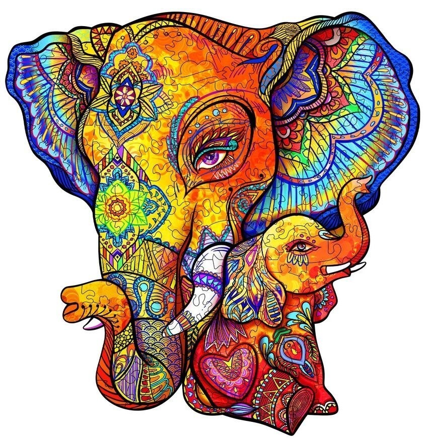 Деревянный пазл Слоненок с мамой L Moments 
Деревянный пазл Слоненок с мамой L Moments