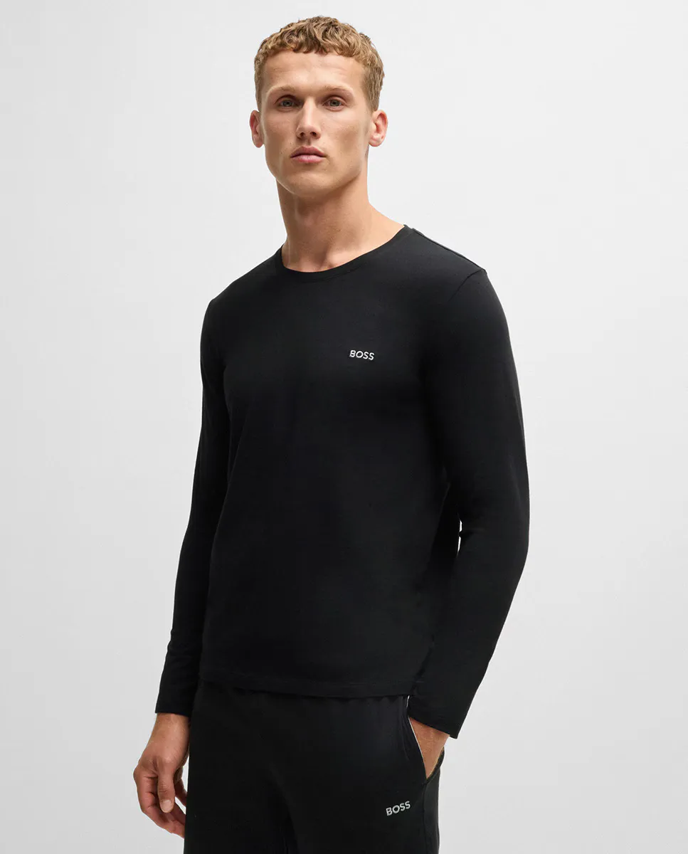 Футболка из эластичного хлопка с длинными рукавами и логотипом Boss, черный
Футболка из эластичного хлопка с длинными рукавами и логотипом Boss, черный
