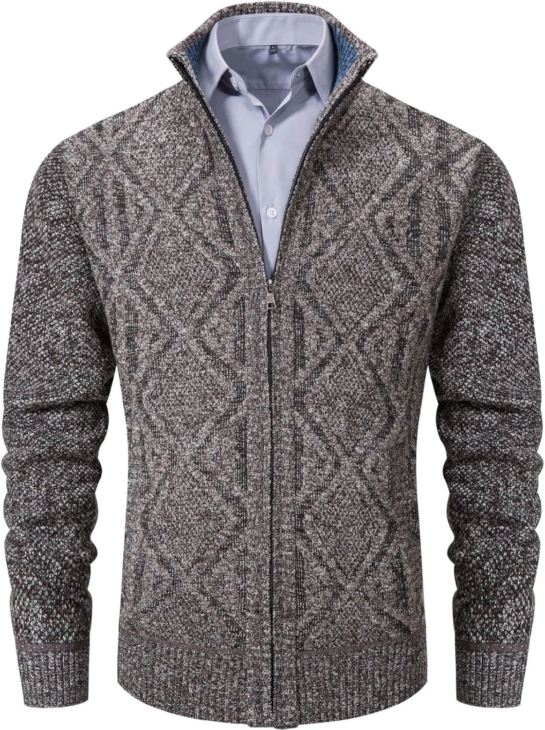 Мужской кардиган VtuAOL с воротником стойкой и карманами
Мужской кардиган VtuAOL с воротником стойкой и карманами