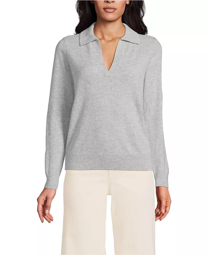 Женский кашемировый свитер с воротником Джонни Lands' End, серый
Женский кашемировый свитер с воротником Джонни Lands' End, серый