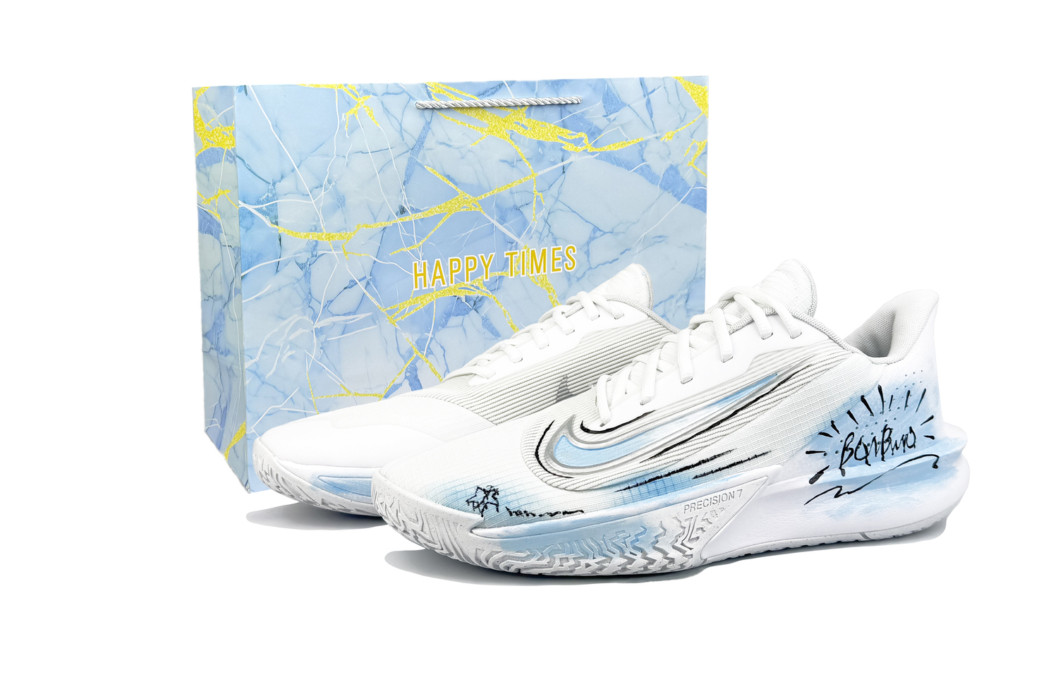 Nike Precision 7 Abrasion Resistant Low top Basketball Shoes Men's Blue White
Nike Precision 7 Abrasion Resistant Low top Basketball Shoes Men's Blue White